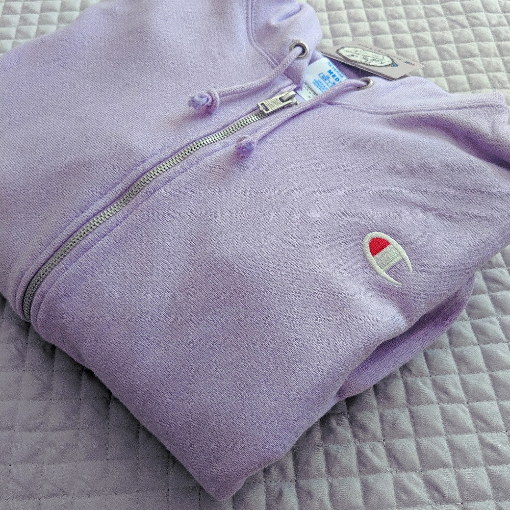 SALE! 🔥 Champion Reverse Weave Hoodie Lilac Zip - Picture 4 of 6